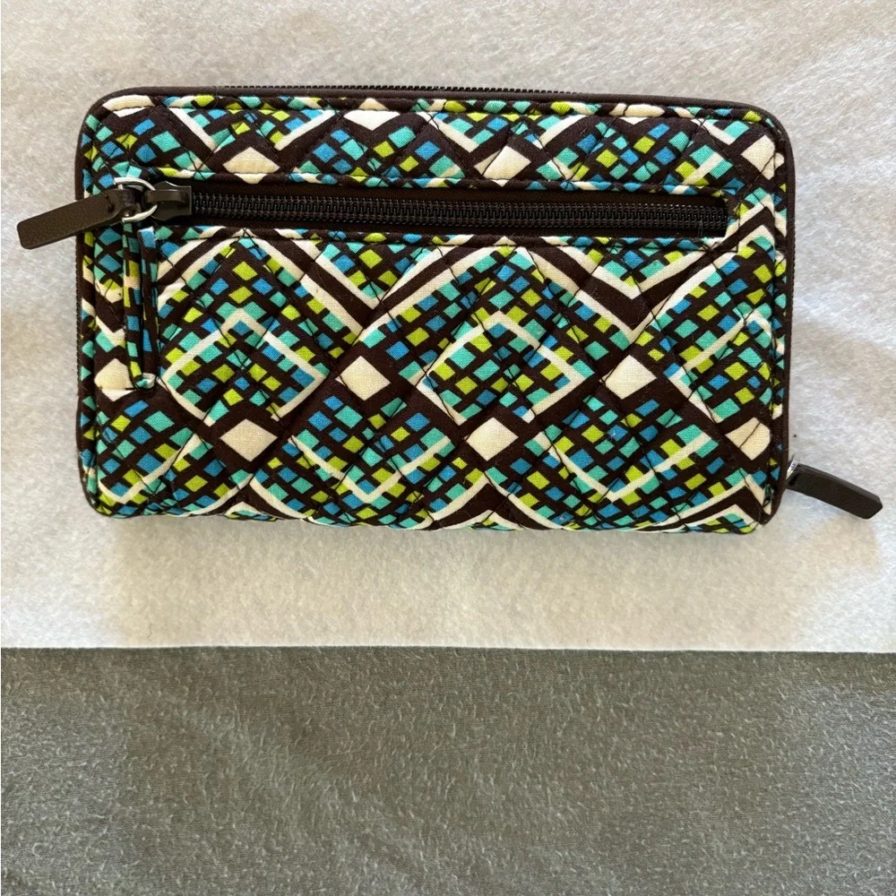 Vera Bradley Blue and Green Patterned Wallet - Picture 2 of 5